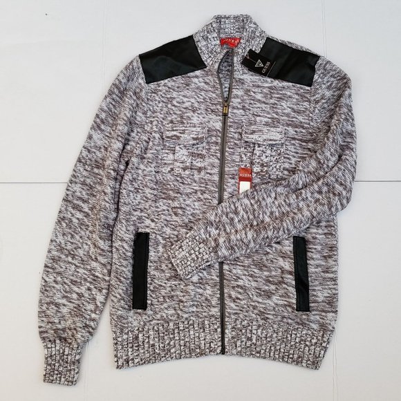 New GUESS Men's Drian Mock-Neck Zip Sweater - Picture 5 of 10